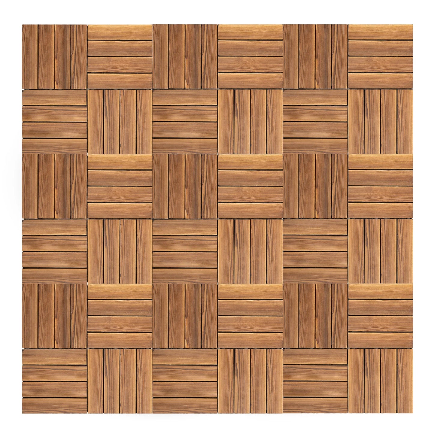 Solid Wood Interlocking Deck Tiles For Outdoor Flooring Non Slip