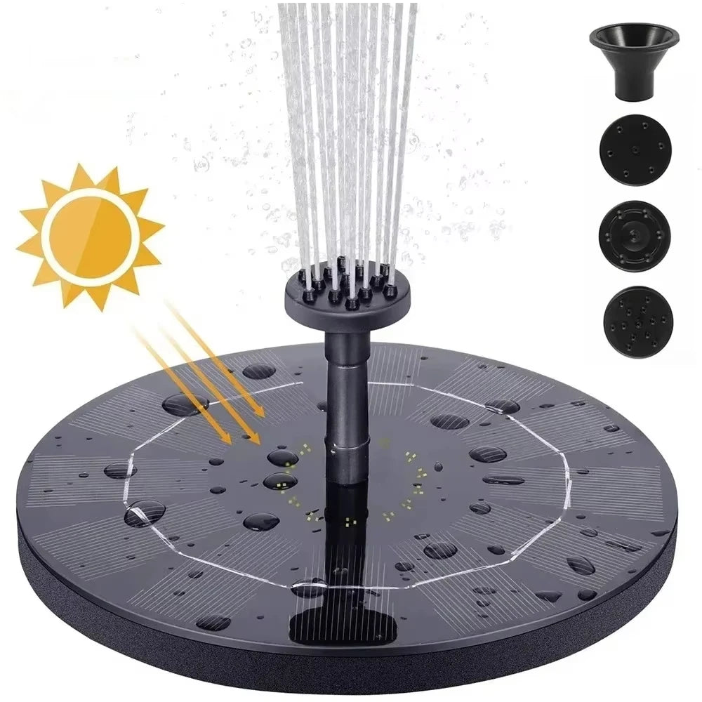 Solar Fountain Pump With Floating Panel For Bird Bath