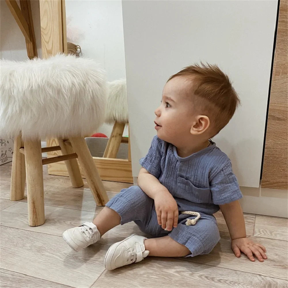 Cotton Baby Outfit Set Unisex Romper T Shirts Shorts