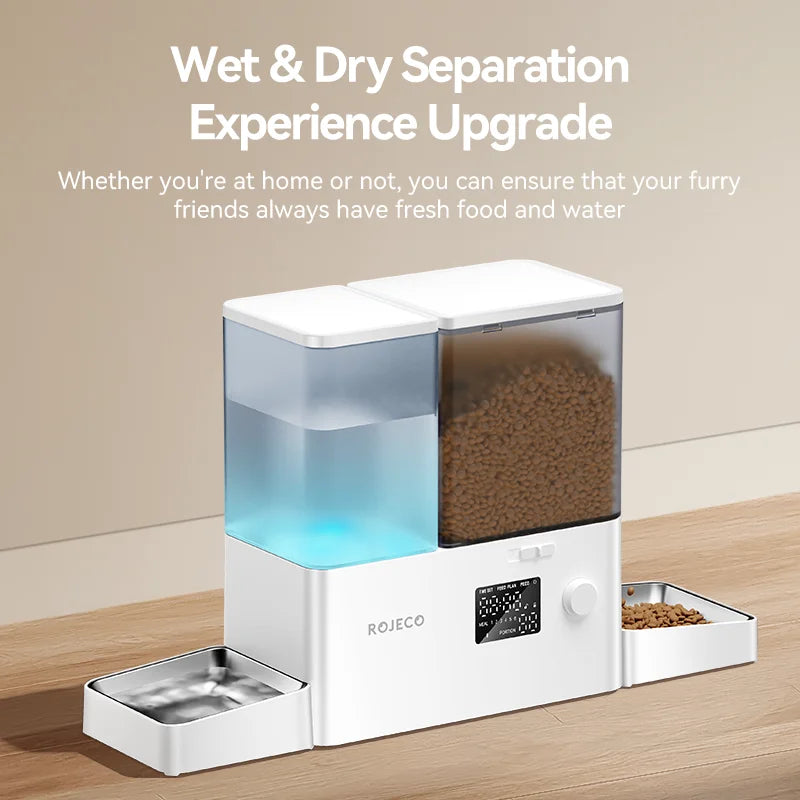 2in1 Automatic Pet Feeder and Water Fountain for Busy Pet Owners