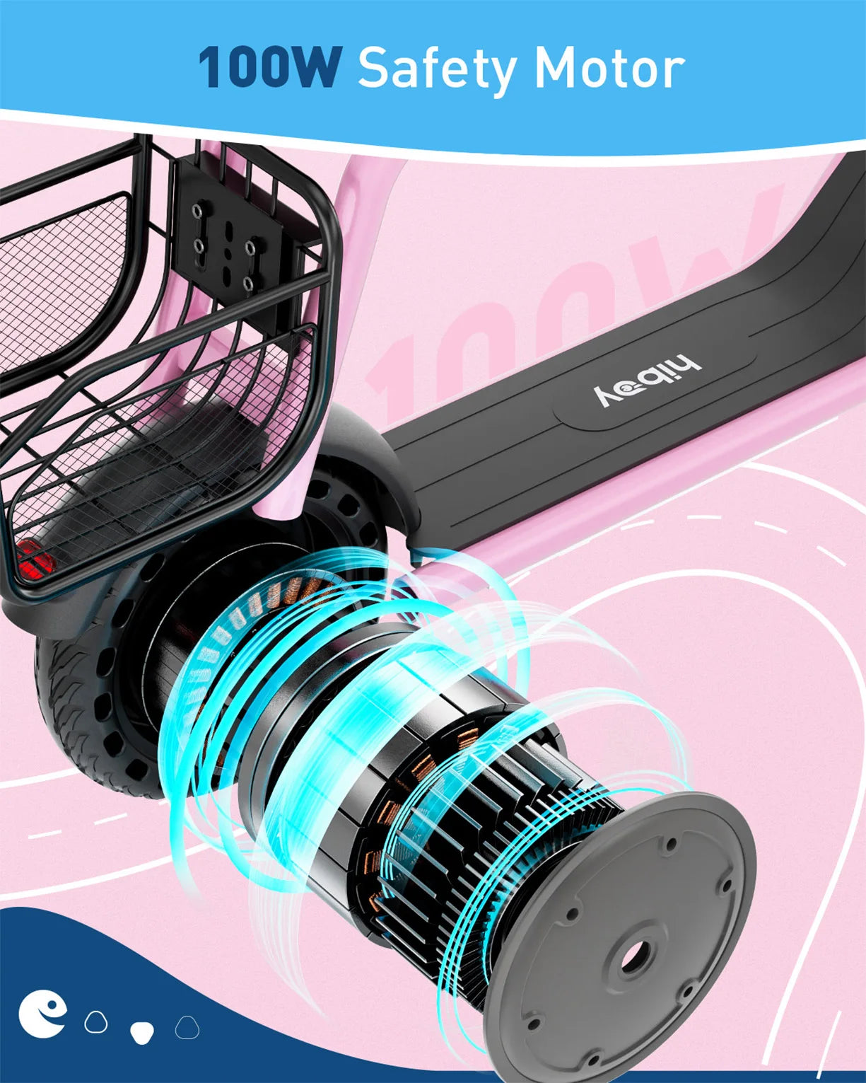 Kids Electric Scooter With Seat, 100W UL Battery with 3 adjustable speeds