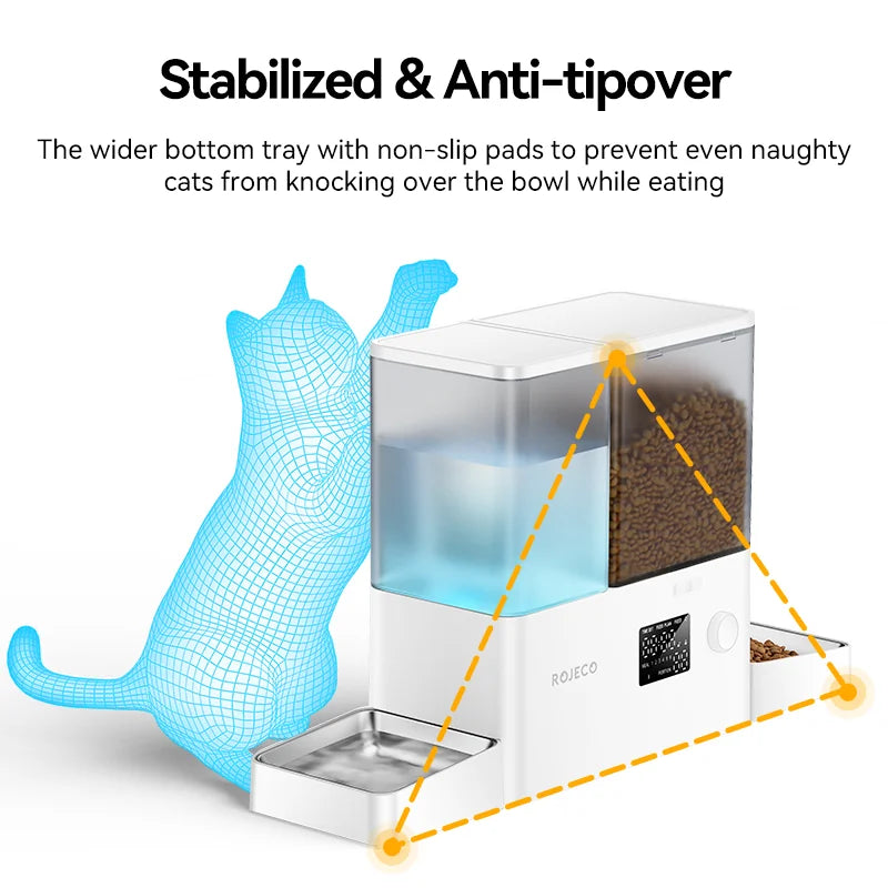 2in1 Automatic Pet Feeder and Water Fountain for Busy Pet Owners