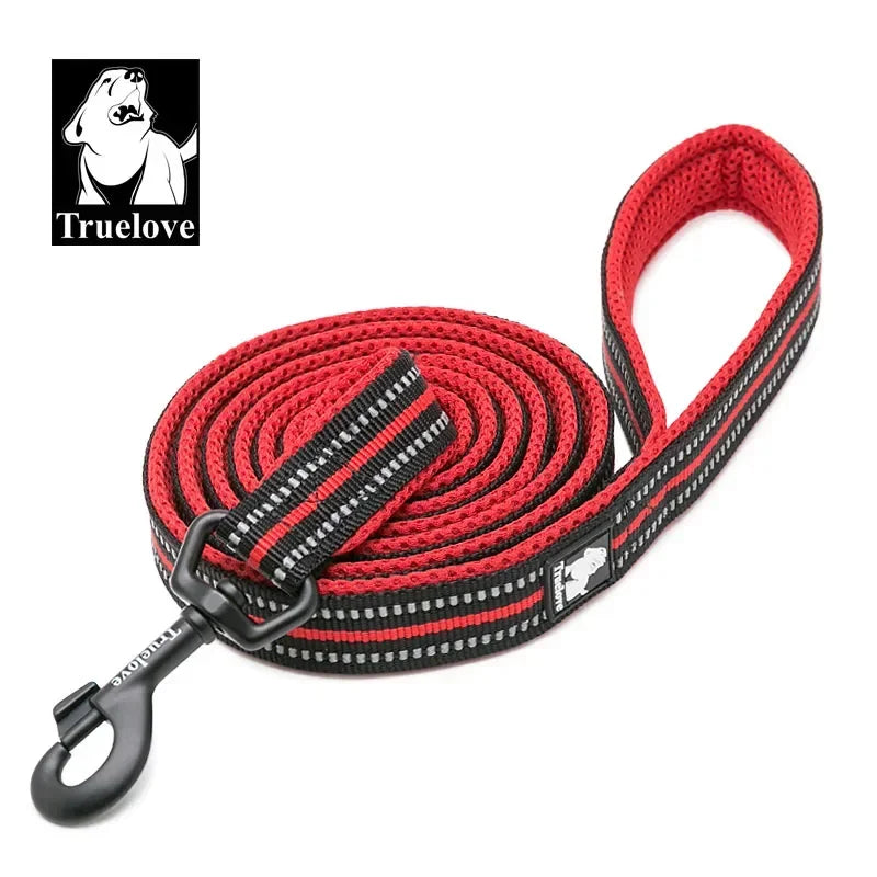 Soft Reflective Pet Leash of Nylon Mesh and Padded Handle for Safe and Comfortable Dog Walks