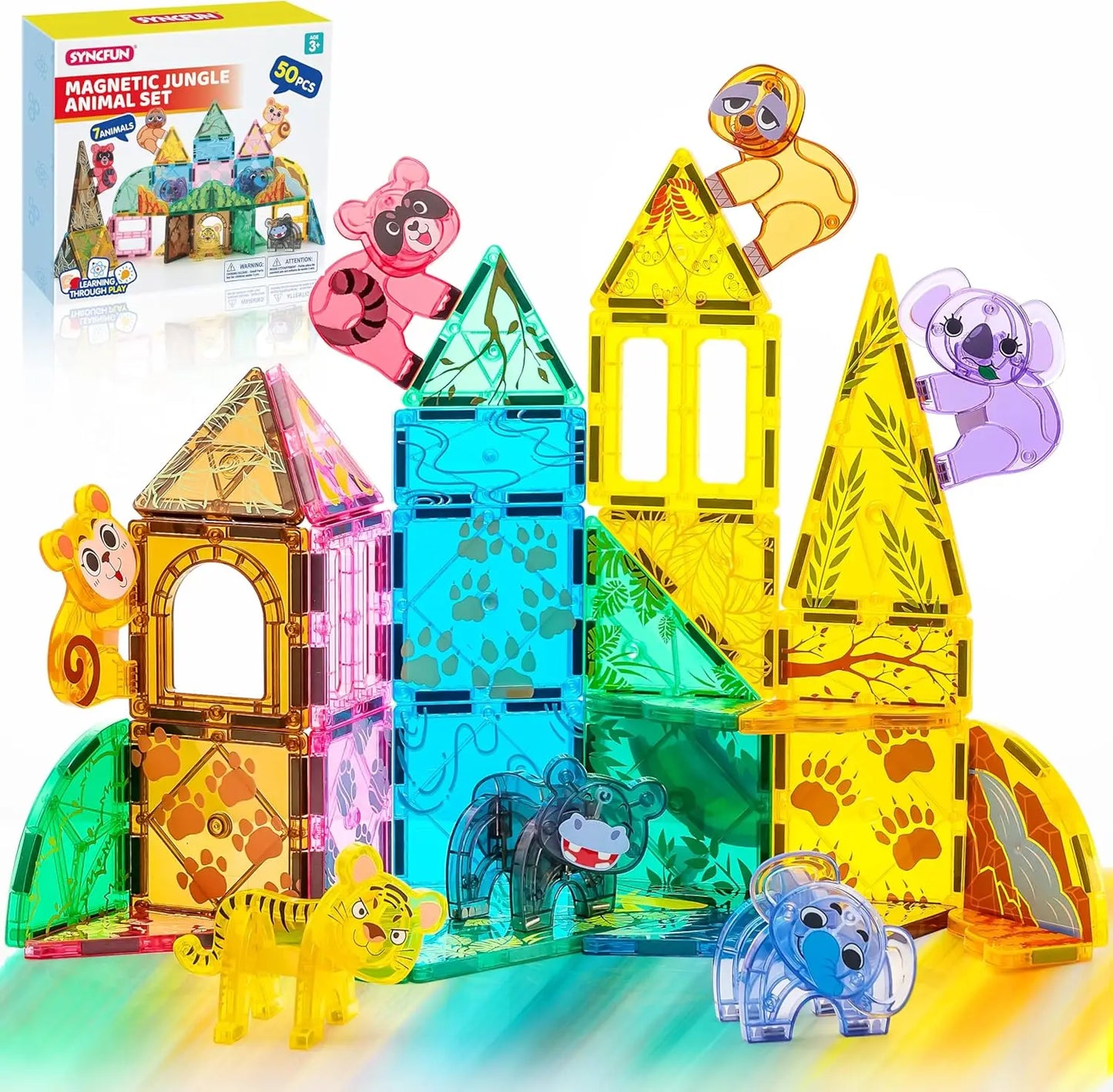 110/66/50 PCS Magnetic Building Tiles for 3D  Construction ages 3-7 for STEM Kids, Makes Great Birthday or Holiday Gift, too.