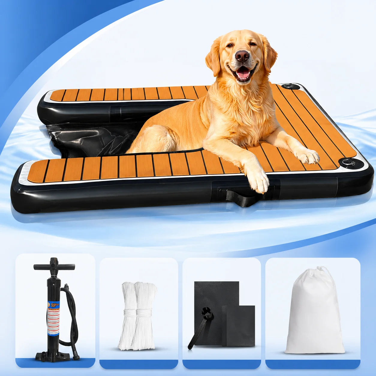 Inflatable Dog Ramp for Easy Water Access for Pets