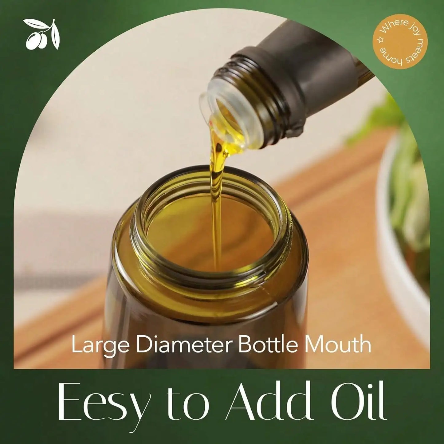 Premium Dark Glass Olive Oil Dispenser- 2 In 1 Cooking Oil Spray Bottle, Multipurpose Kitchen Oil Mister, Perfect for Air Fryer, BBQ, Grilling Household Cooking. Great gift for your favorite Chef.