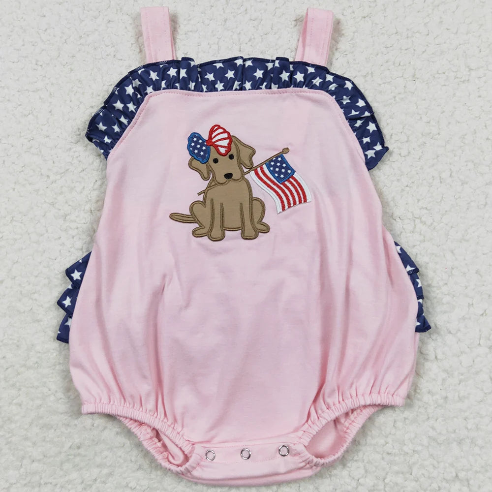 Infant-Toddler Rompers, 4th of July Theme, Sibling Clothes, for girls. Dress the family for the 4th of July celebrations.