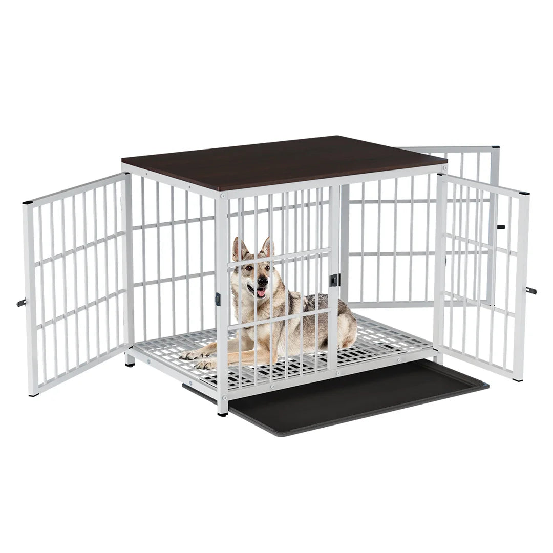 Furniture Style Dog Crate End Table With Three Doors to  make any Pet Owner's Room an Upgrade