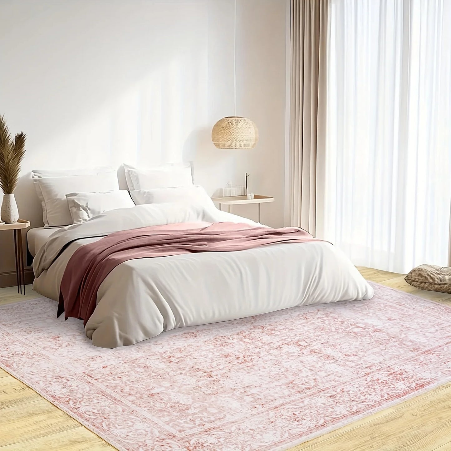 Vintage Floral Area Rug, Washable adding Charm to any Room