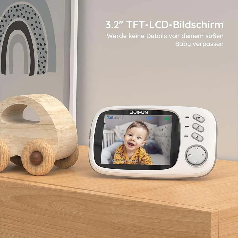3.2 Inch Digital LCD Screen, Wireless Baby Monitor with Camera,  Surveillance with  VOX, Night Vision, Temperature Monitor.