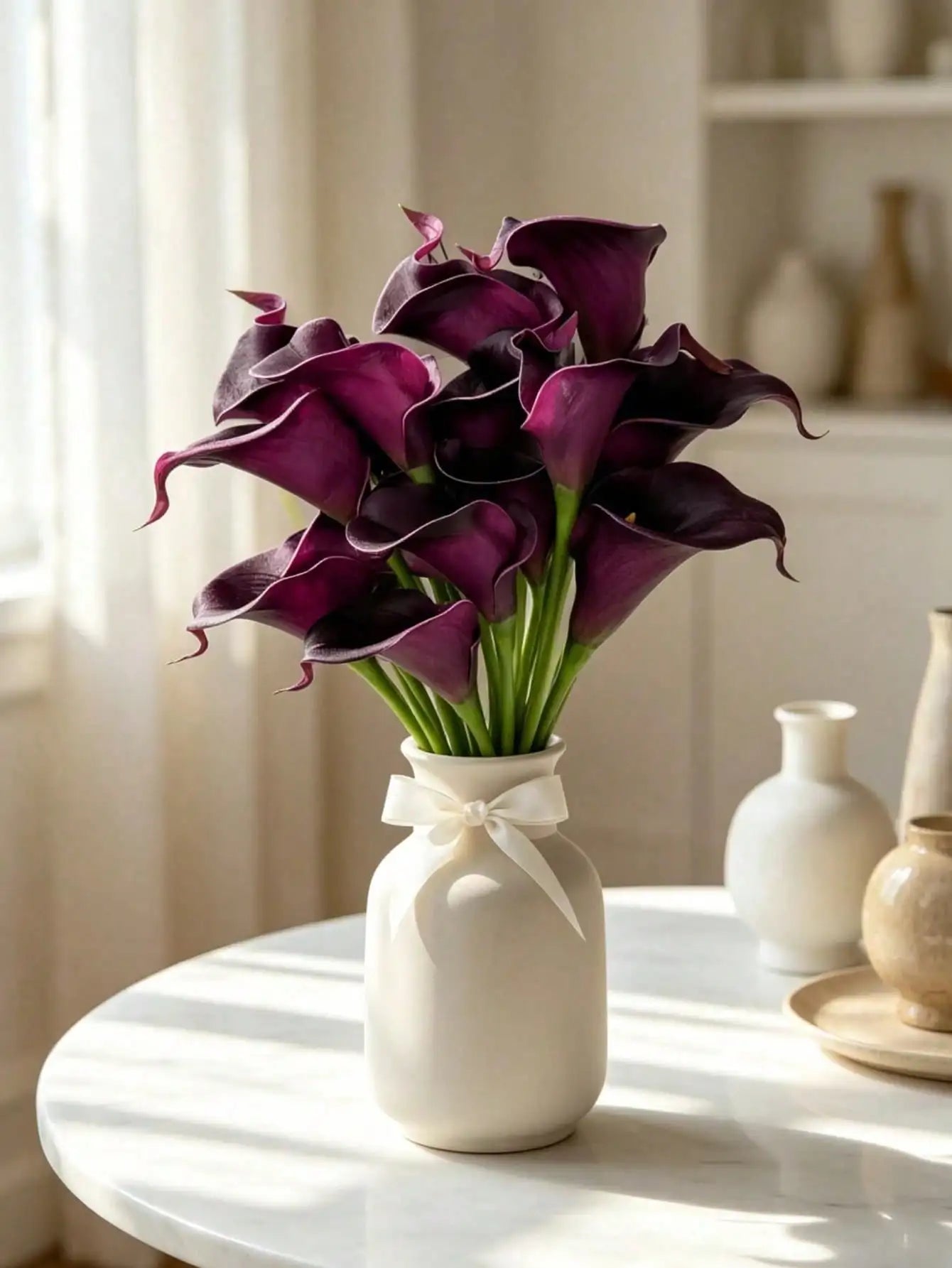 4pcs/8pcs/10pcs Artificial Calla Lily Bouquet, Realistic Touch Silk Flowers; Suitable For Weddings, Parties, Home Decor