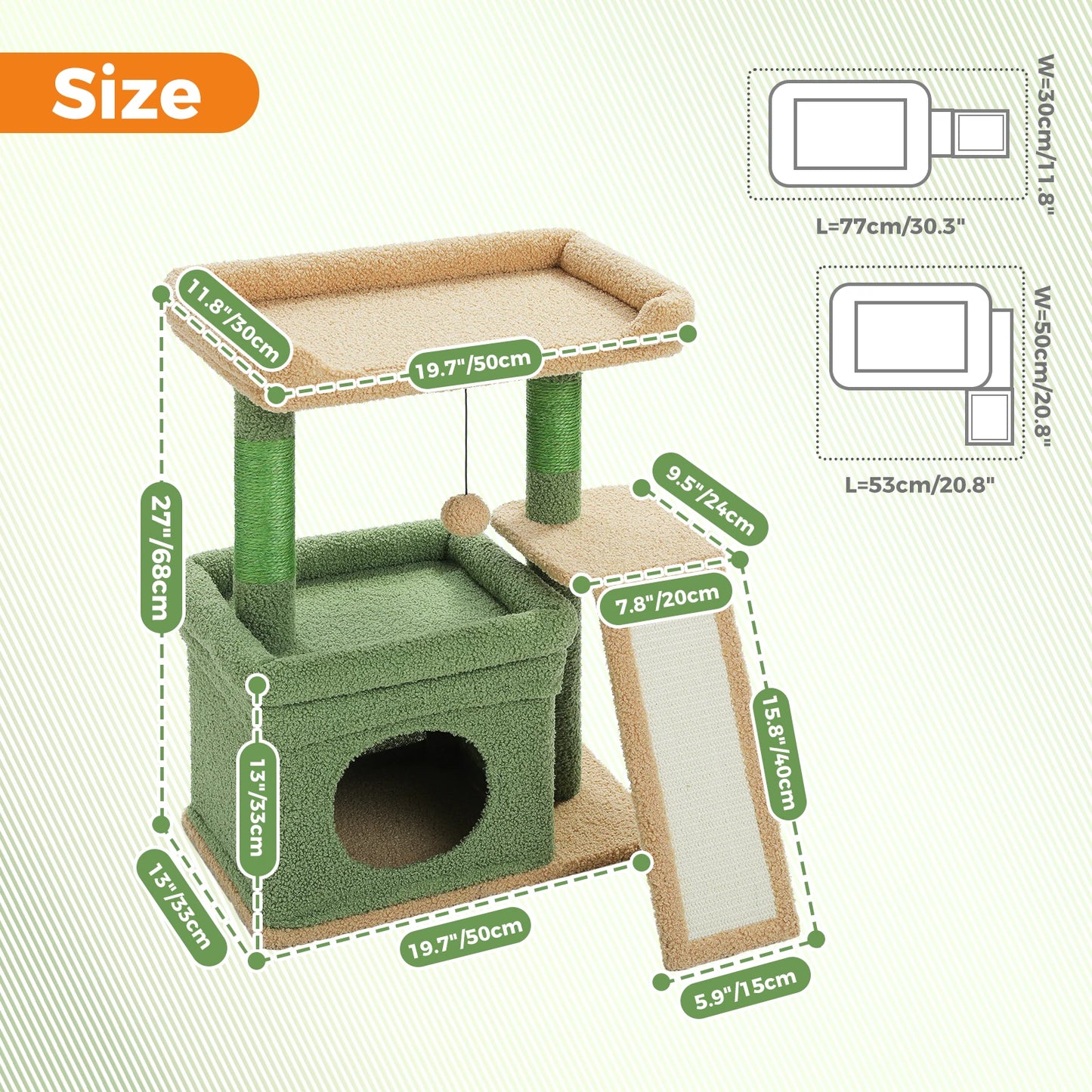 2 Story Cat Tree With Sisal Scratching Post for places to rest and observe for 2 Cat families