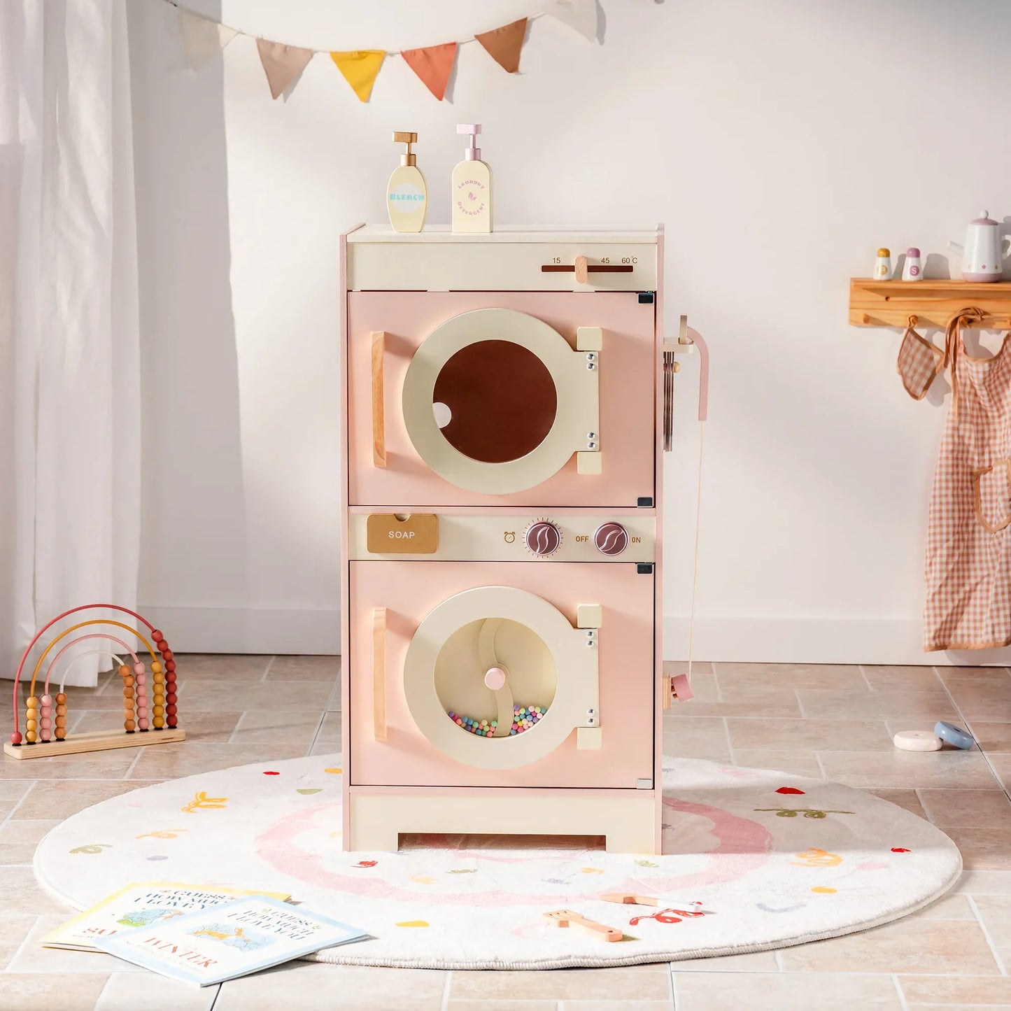 Kid's Kitchen Wooden Playset with Realistic Sound, Promotes Imaginative Play for Boys and Girls, ages toddler to age 7. Great gift for Birthdays and Holidays.