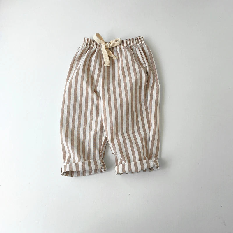 Unisex Kids Linen Cotton Shorts For Summer Casual Wear