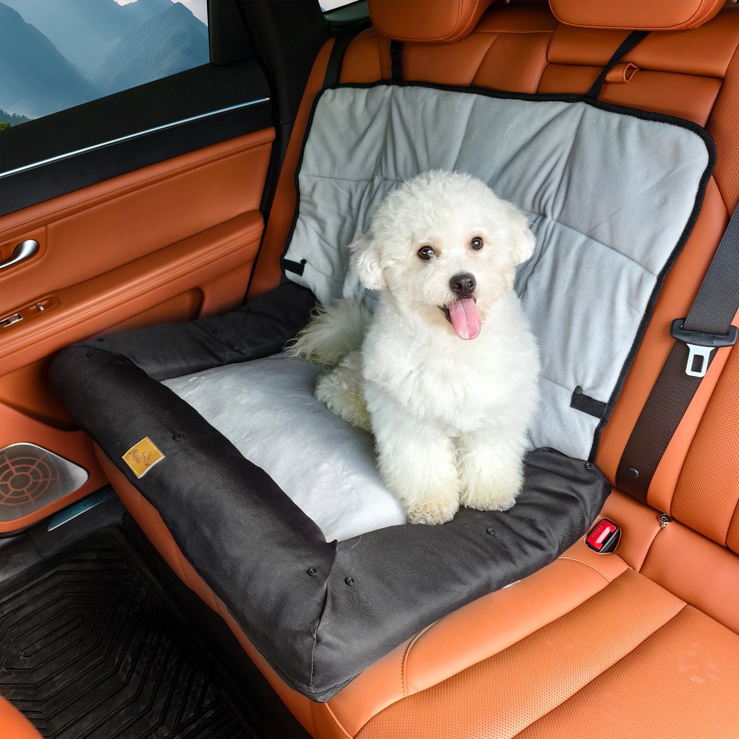 Waterproof Pet Seat Pad for Car and Home Use - Removable Cushion Bed Mat with Safety Belt for Car Safety
