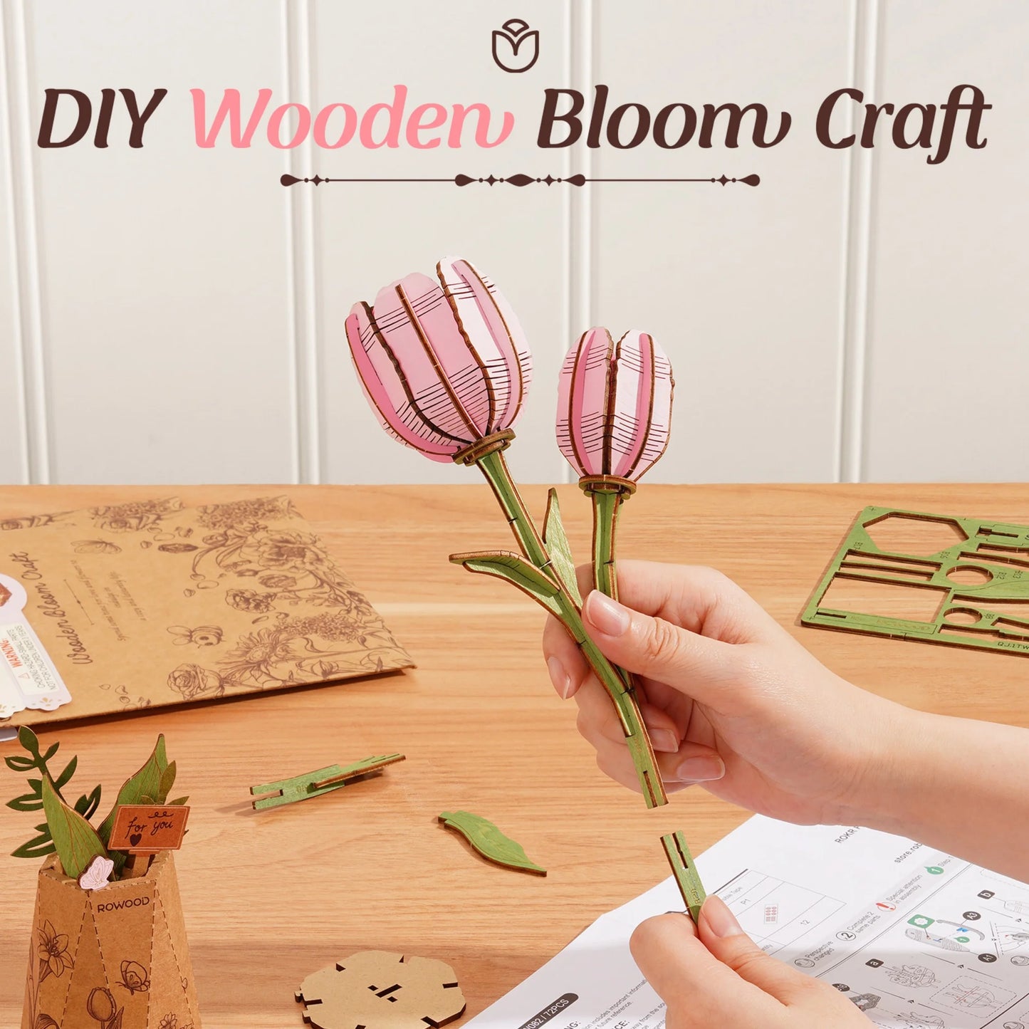 Rolife Wooden 3D Puzzle Orchid Flower Kit For Gifting