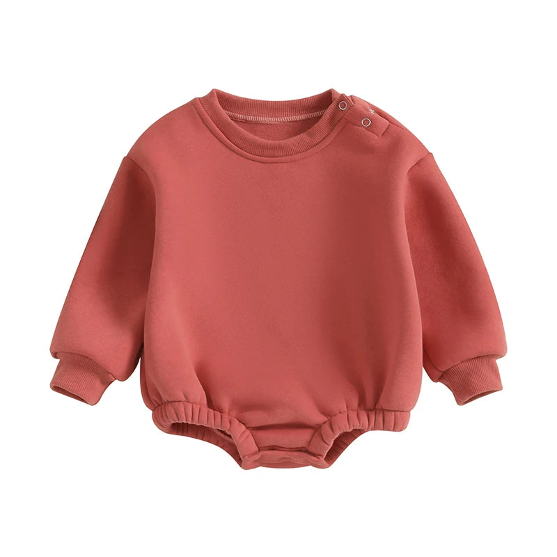 Infant Fleece Hooded Romper Unisex Jumpsuit Soft Cozy