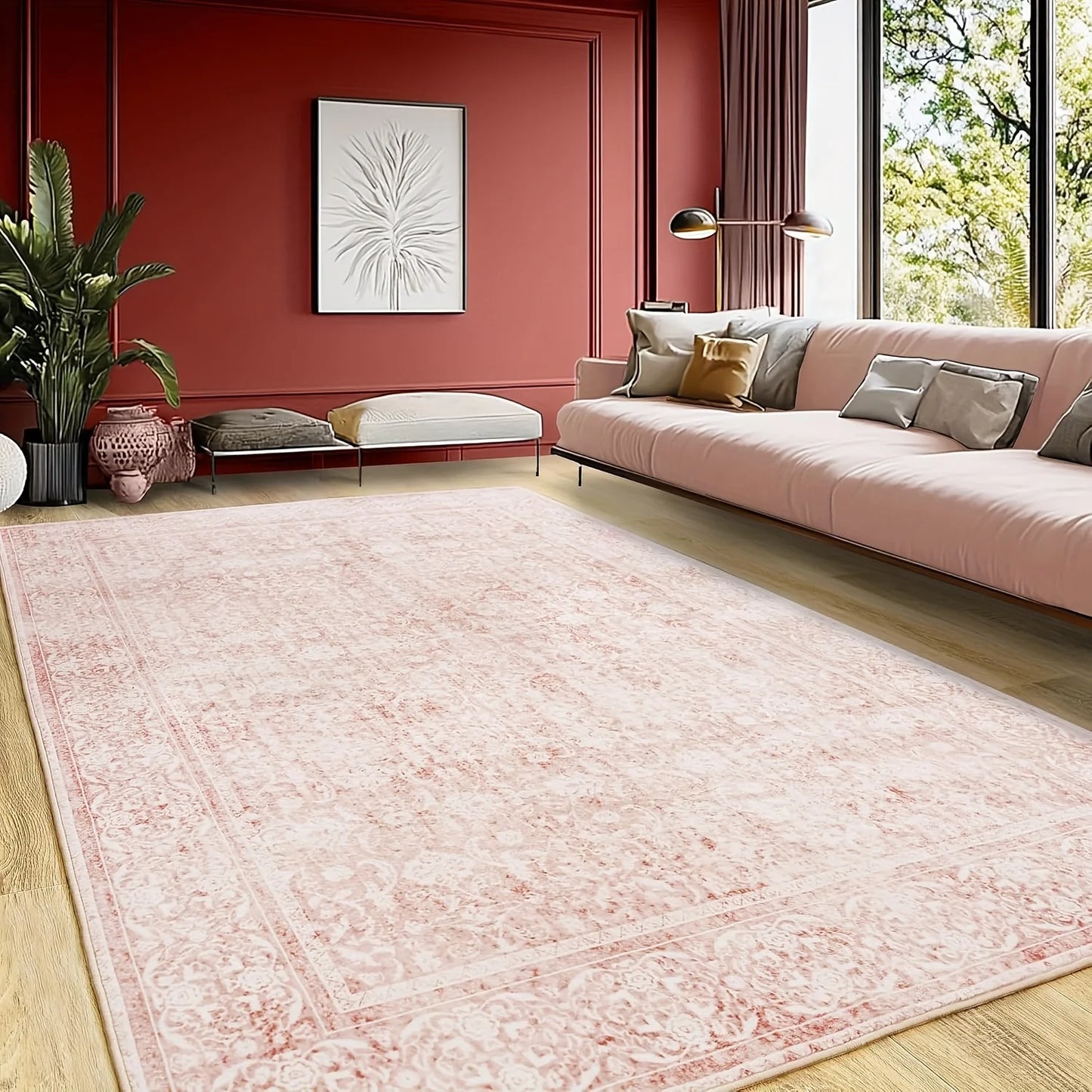Vintage Floral Area Rug, Washable adding Charm to any Room