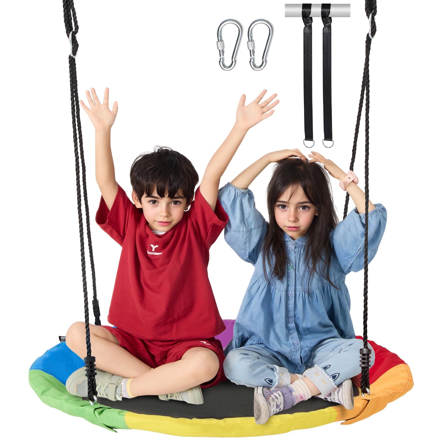 SucceBuy Saucer Tree Swing For Outdoor Family Fun And Convenience