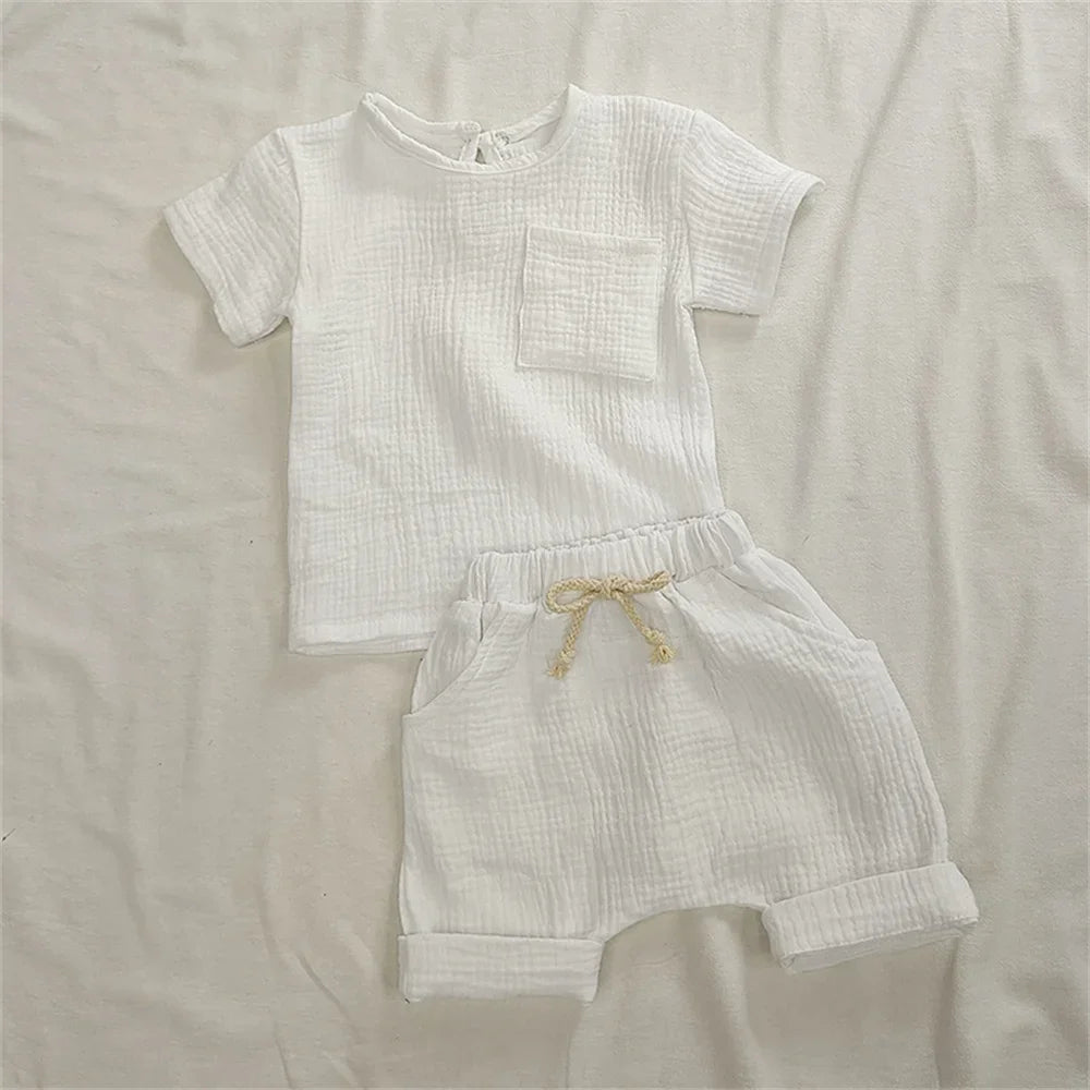 Cotton Baby Outfit Set Unisex Romper T Shirts Shorts