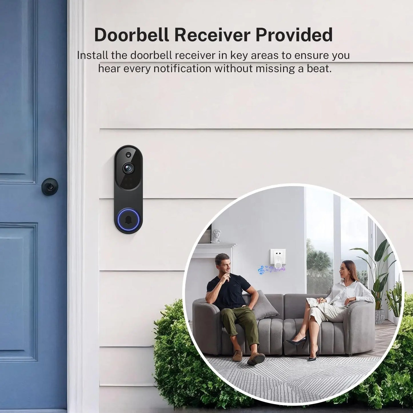 1080p Wireless Video Doorbell With Night Vision And Audio for Family Safety