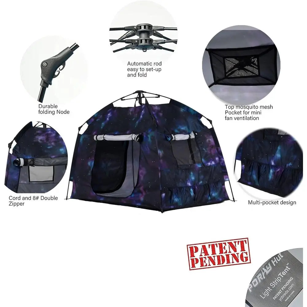 Night Sky Play Tent With LED Lights For Sensory Play or a Calming Retreat