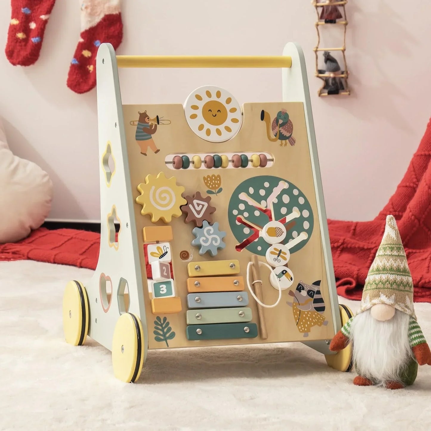 Robud Wooden Baby Walker With Wheels Montessori Push Toys