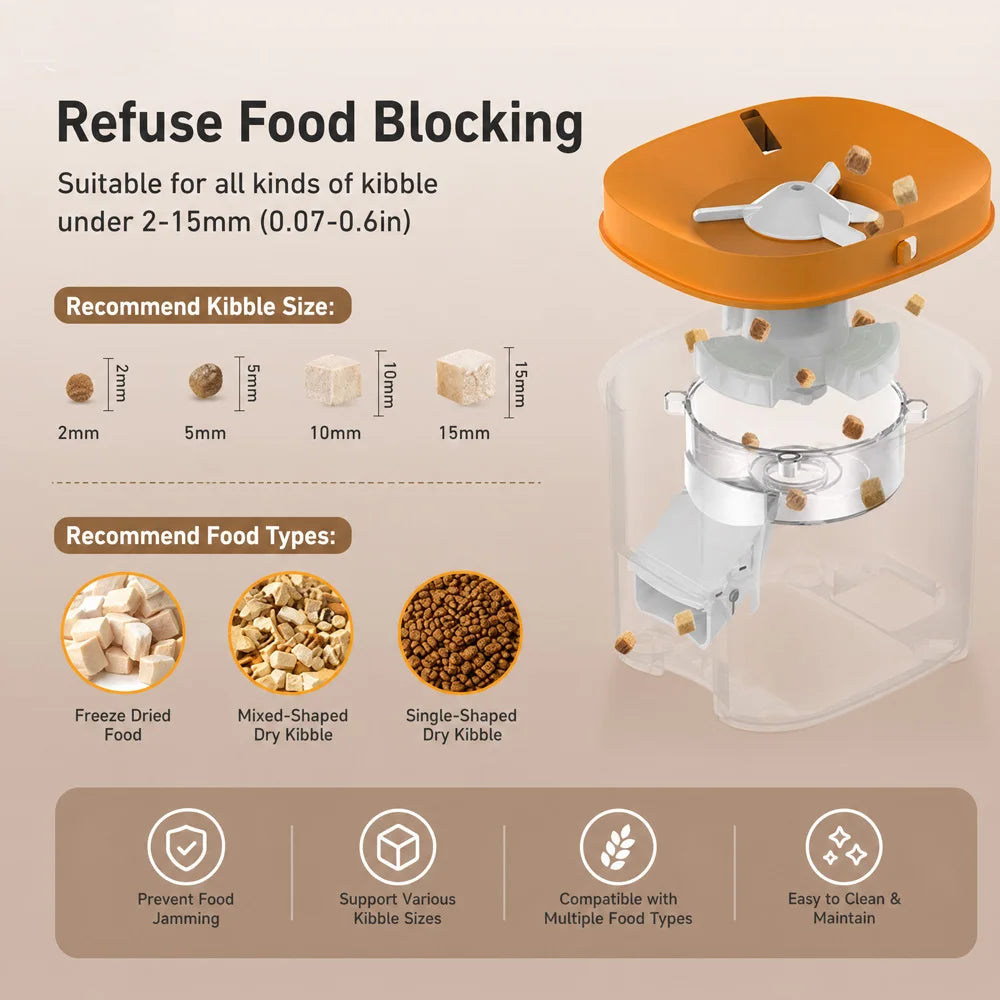 Nityers Automatic Pet Food Dispenser With Key Control Voice Recorder