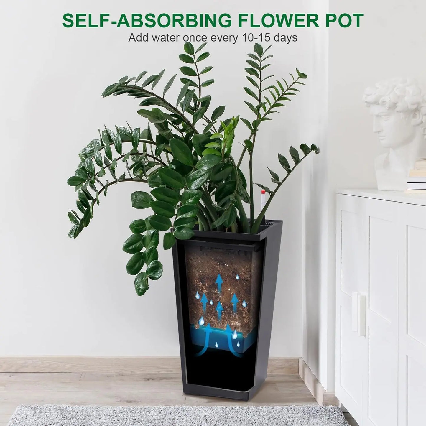 HobbyLane 2 Pack Indoor Outdoor Taper Planters With Shelf Insert