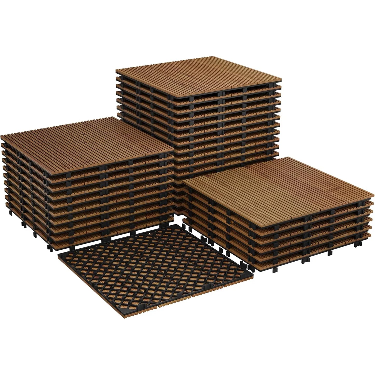 HiMISS Acacia Wood Deck Tiles For Patio And Outdoor Decor