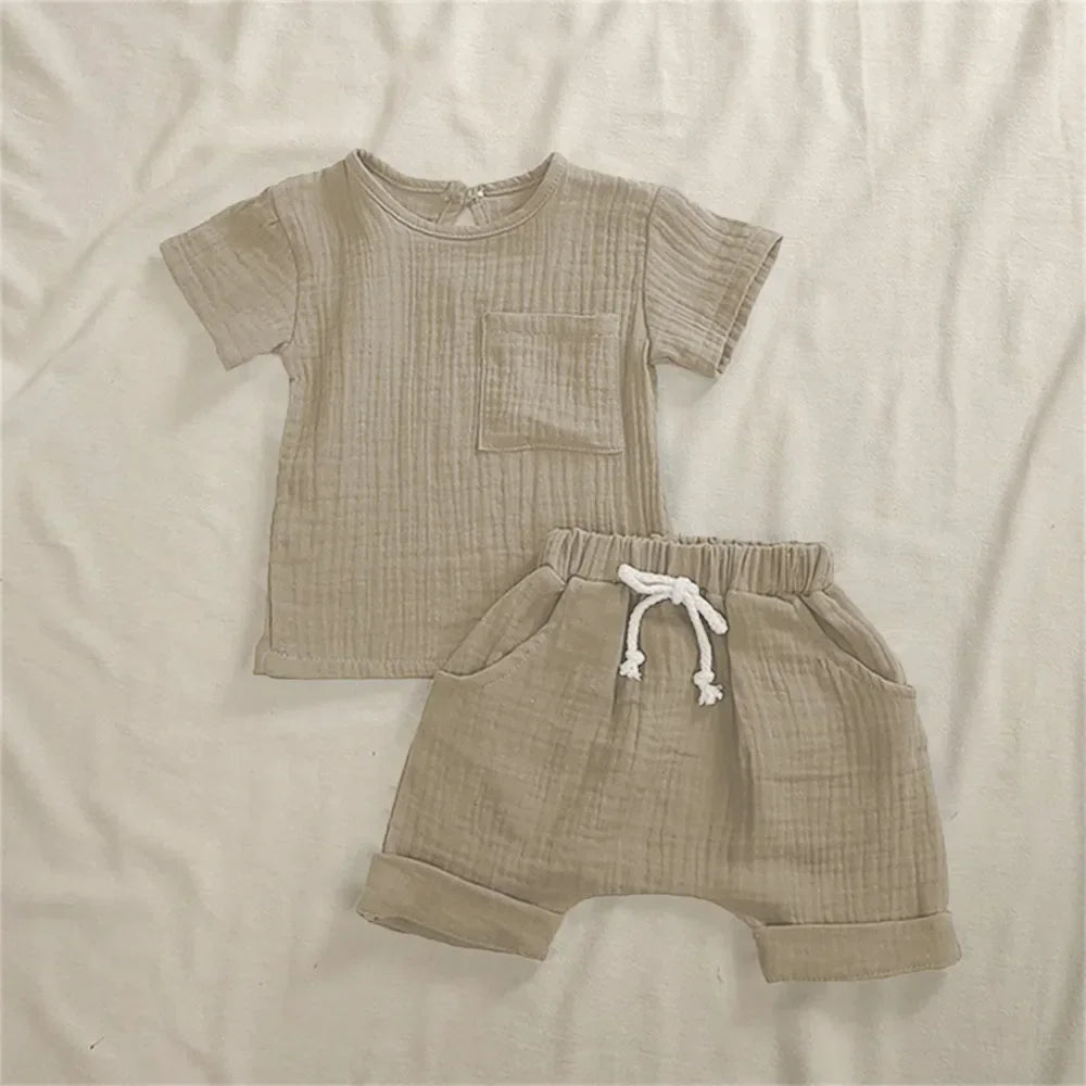 Cotton Baby Outfit Set Unisex Romper T Shirts Shorts