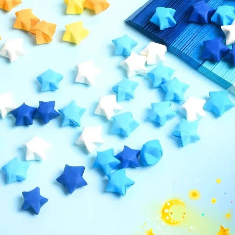 540 Sheets Rainbow Gradient Origami Paper, Double Sided Star Folding Strips for kids and family craft times.