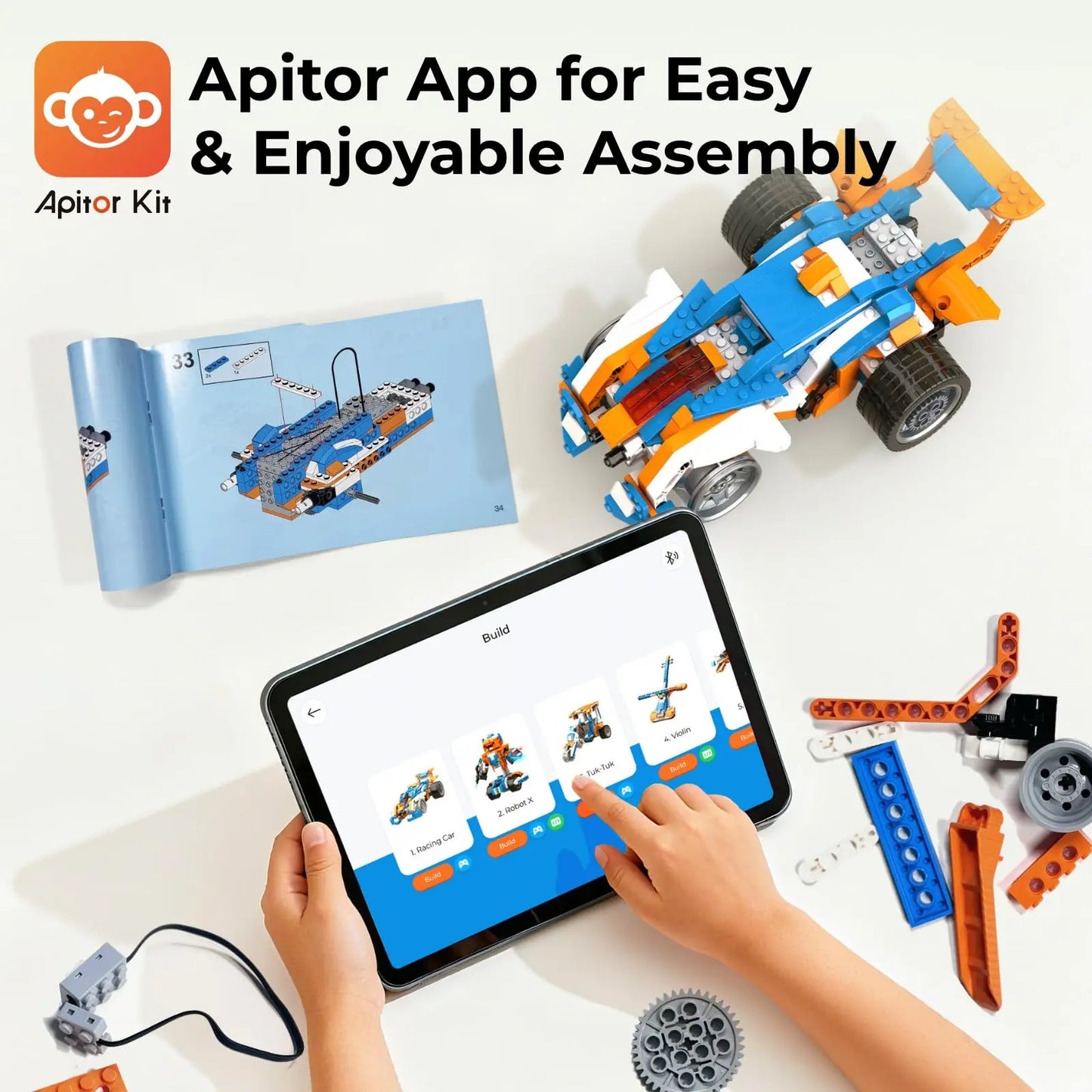 Apitor 600-Piece 12-In-1 Robot Building Kit STEM Coding Toys
