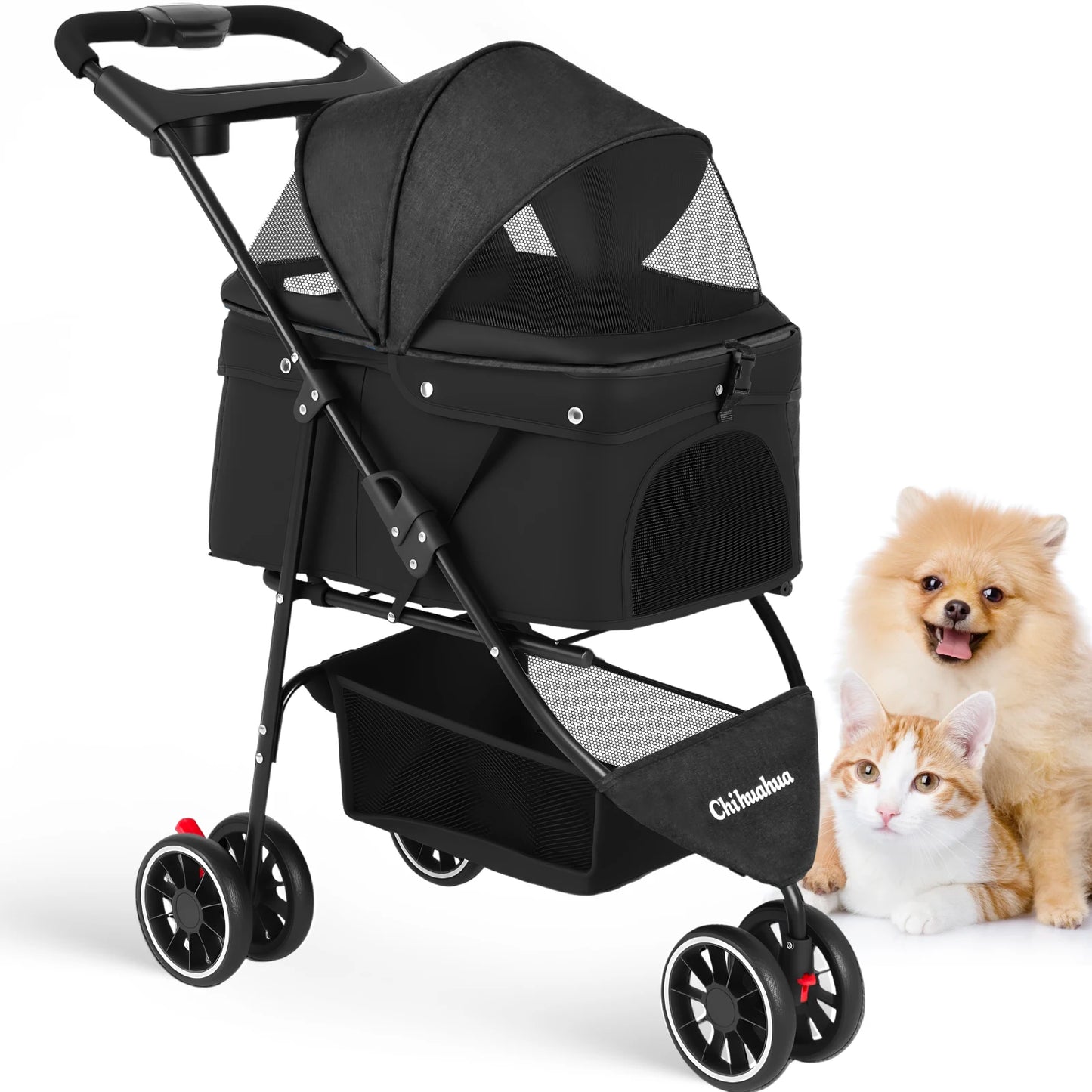 Stylish Pet Stroller, Foldable Carrier For Outdoors And Travel when your Pet needs a Lift!