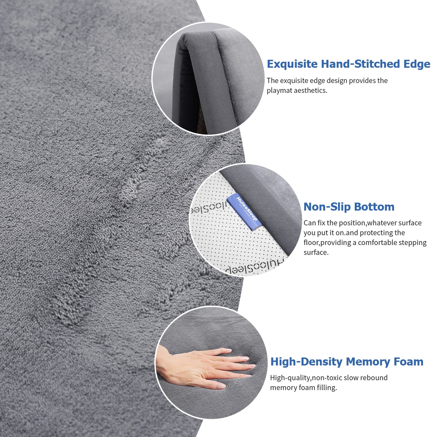 Soft Velvet Carpet with non-slip bottom to brighten a Living Space, Family Room or Nursery. Thick padding for comfort.
