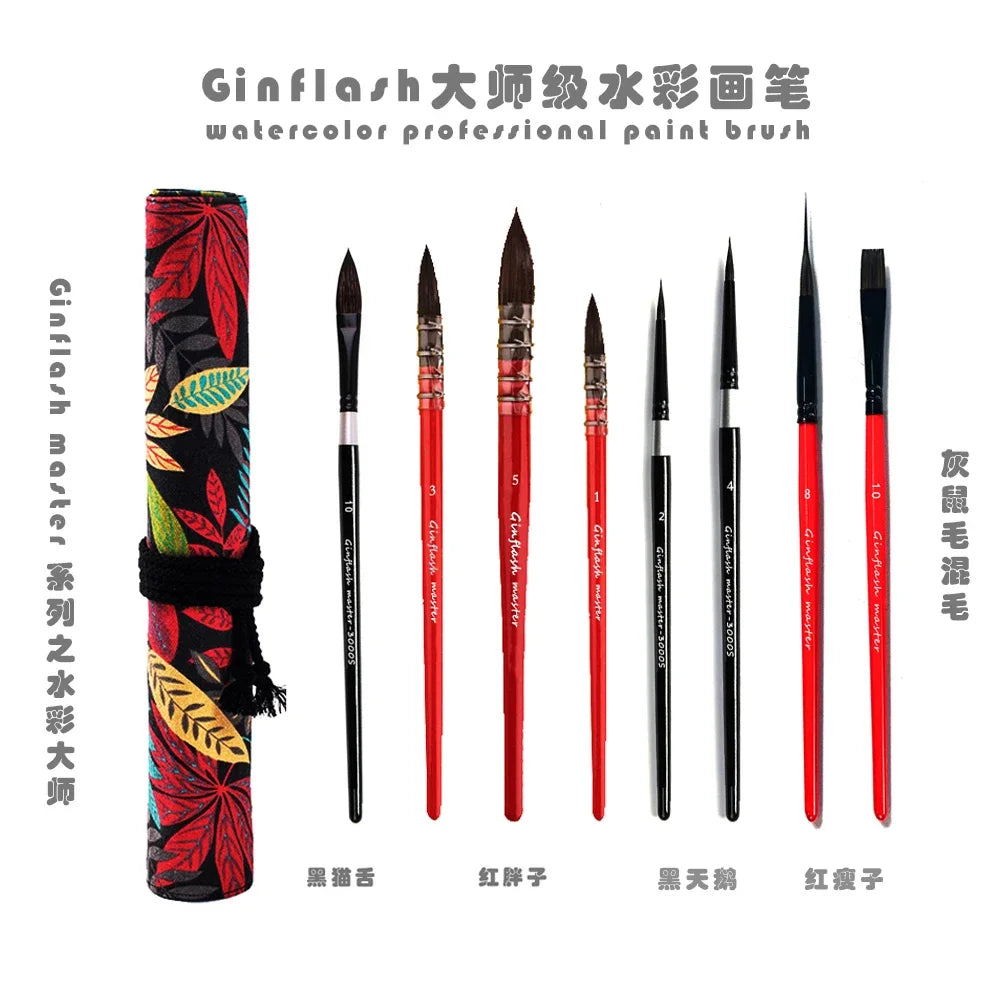 90 Color Watercolor Paint Set with Glitter, Portable Metal Case and squirrel hair brush, for creative learning and painting.