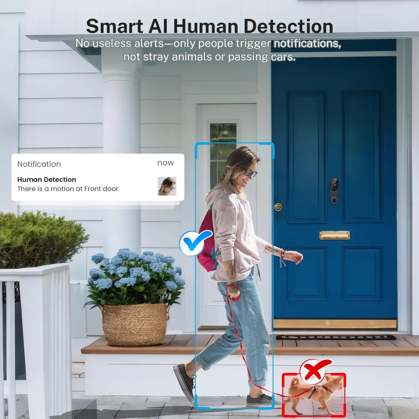1080p Wireless Video Doorbell With Night Vision And Audio for Family Safety