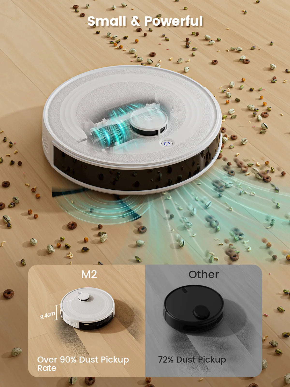 Robot Vacuum Cleaner, Laser Navigation, Anti-Tangle, Selected Area Cleaning, Ideal for Pet Hair, Carpets, freeing up your cleaning time for "Me time".