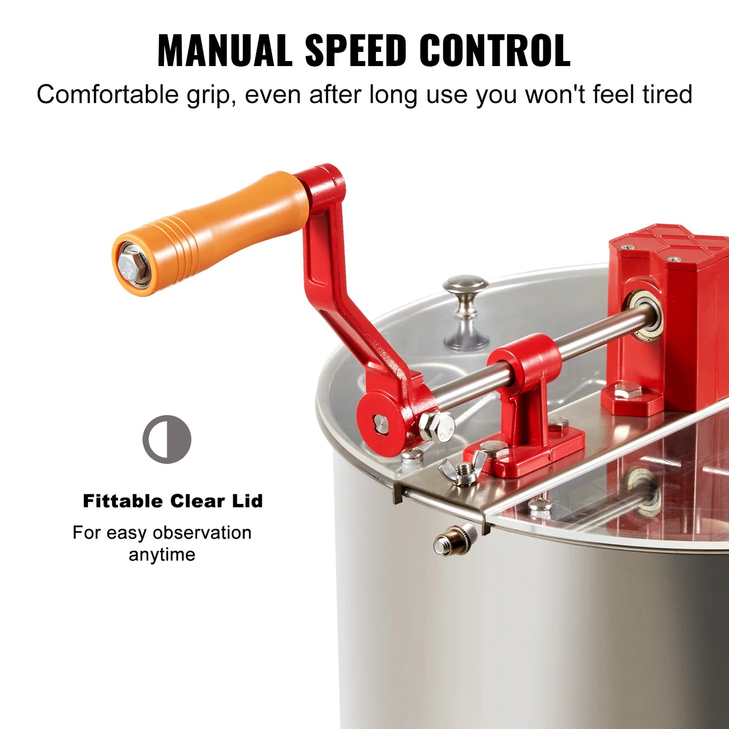 SucceBuy Manual Honey Extractor Stainless Steel Beekeeping Equipment