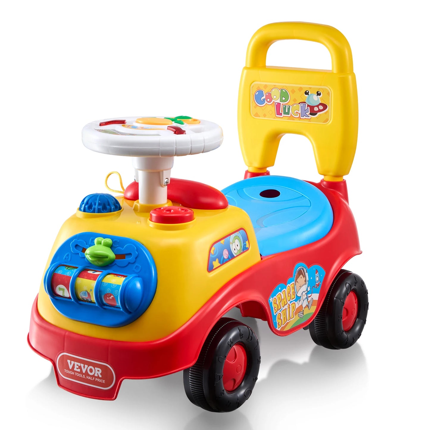 Toddler Ride On Push Car With Music Steering Wheel