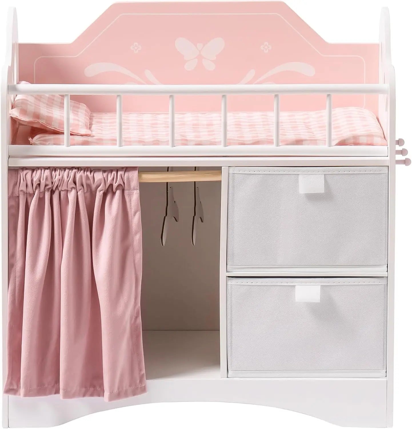 Rolife Robotime Baby Doll Crib Wooden Toy With Storage