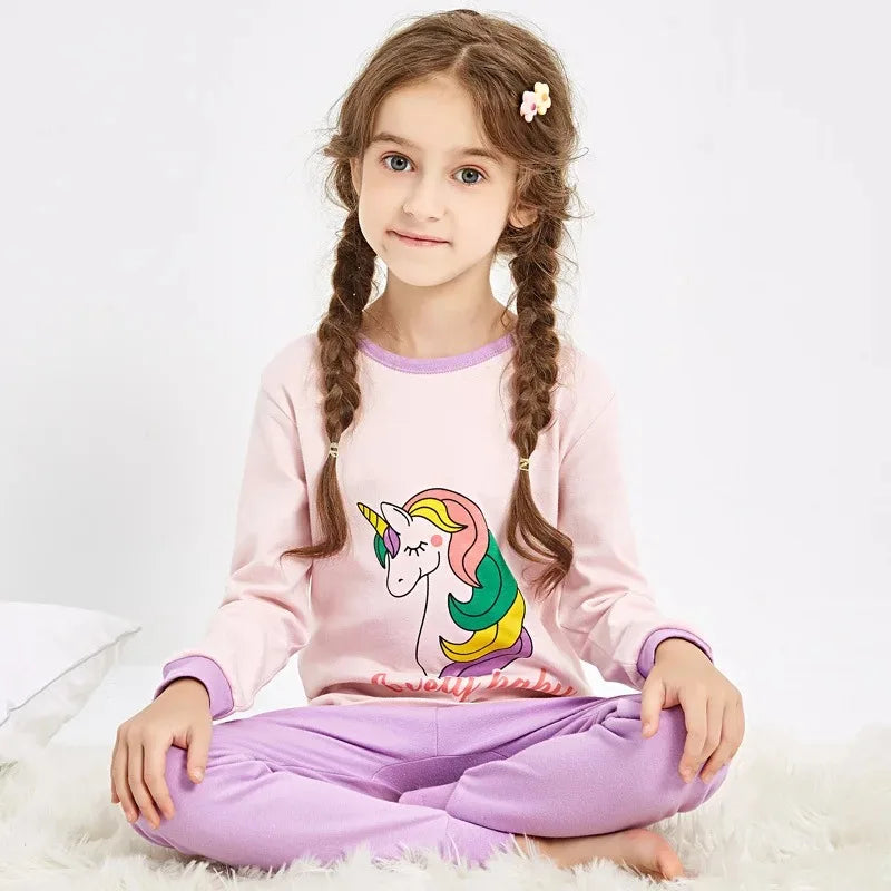 Kids Pajamas for Boys and Girls 2- 10 Years Cotton Sleepwear, Cute Graphic Prints