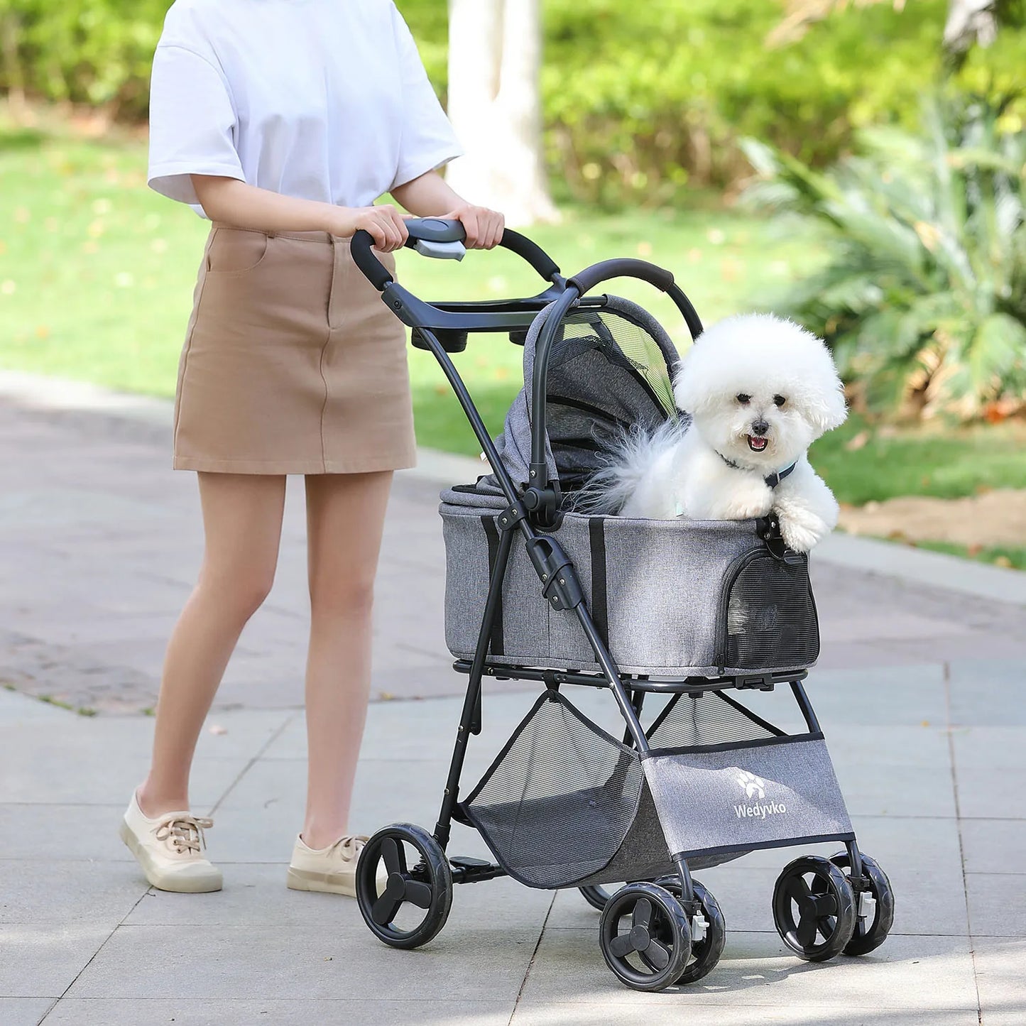 All-Terrain Pet Stroller With Removable Carrier for Enjoying the Outdoors with an Aging Pet