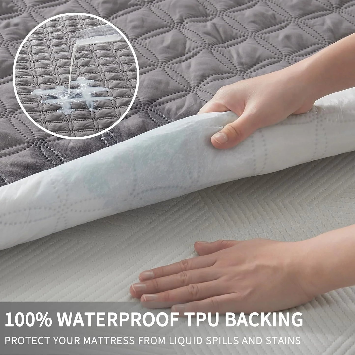 Waterproof Mattress Protector Deep Pocket Noiseless Breathable Cover