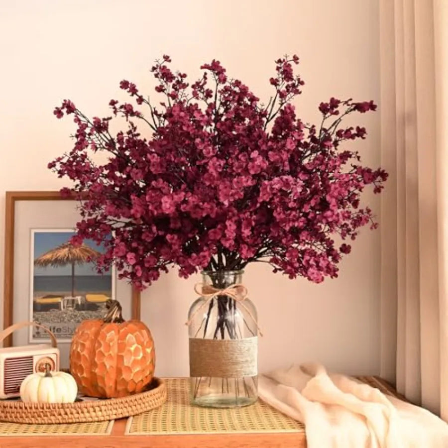 Artificial Babys Breath Silk Flowers Gypsophila Bouquets For Fall Decor