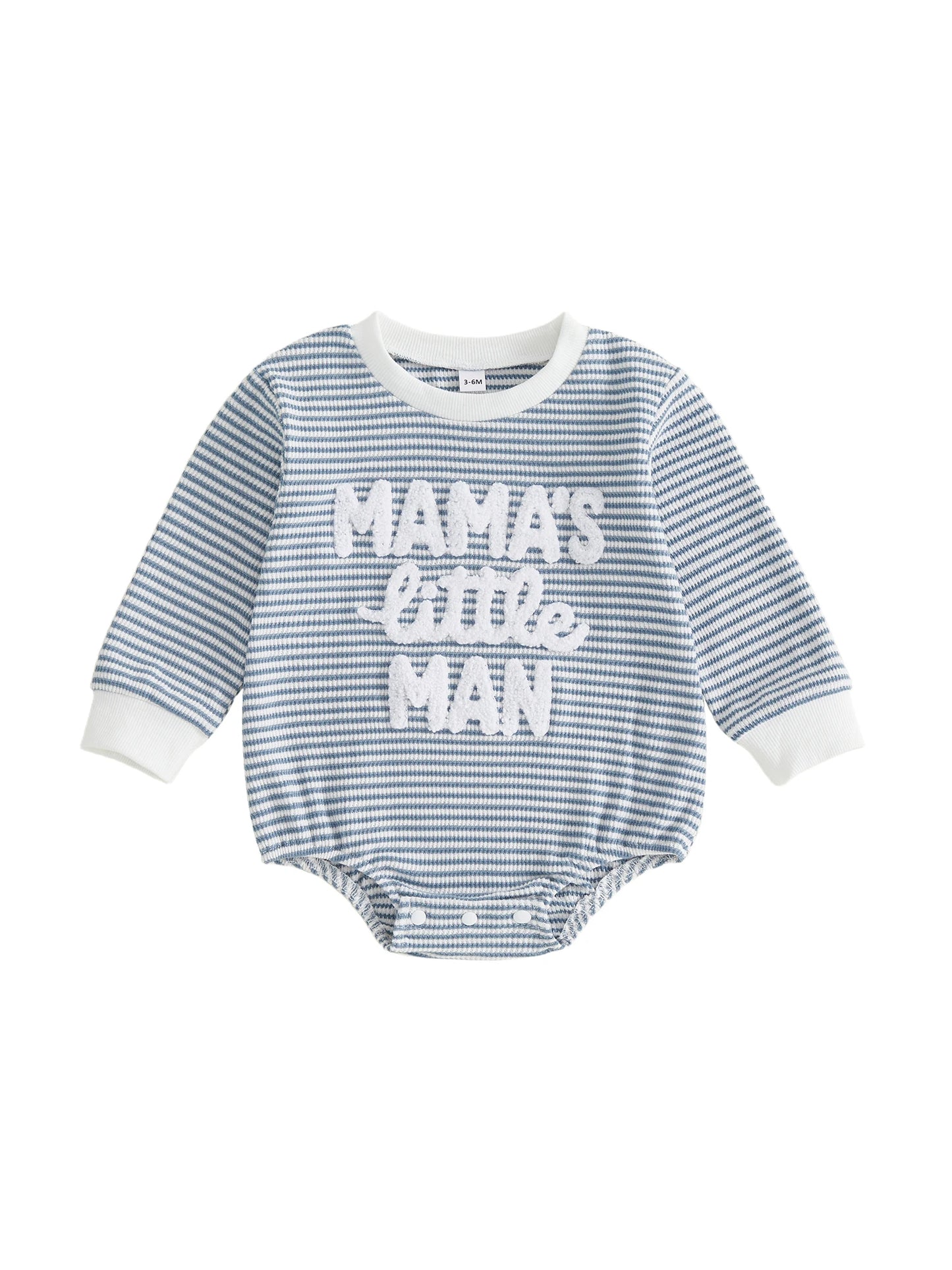 Long Sleeve Fall-Stripe Romper, Waffled Bodysuit for Your Cute Little Guy