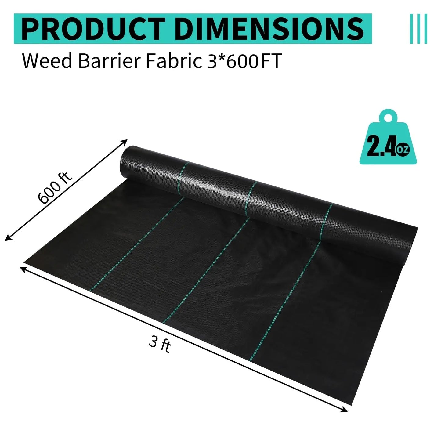 HiMISS Weed Barrier Landscape Fabric Heavy Duty Woven Garden Cloth