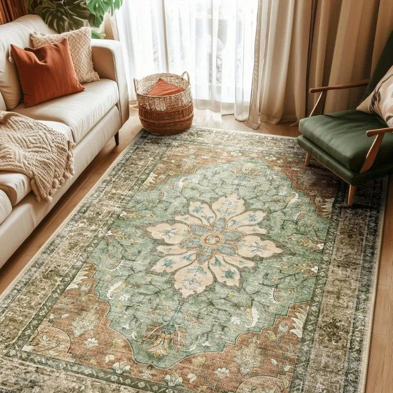 Bohemian Area Rug Non Slip Machine Washable Living Room