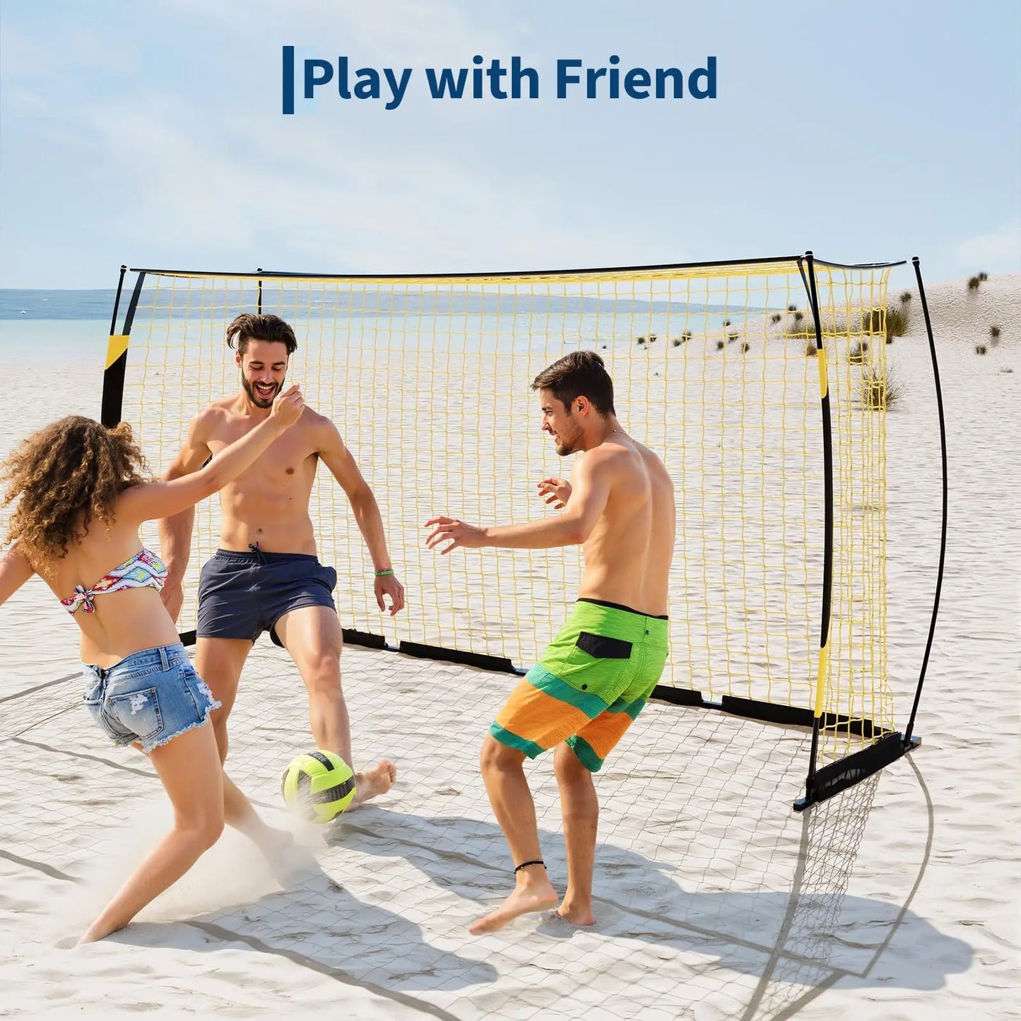 12x6ft Portable Soccer Goal, Heavy Duty Metal Frame, Foldable, Backyard Soccer Net, Training Equipment With Bag