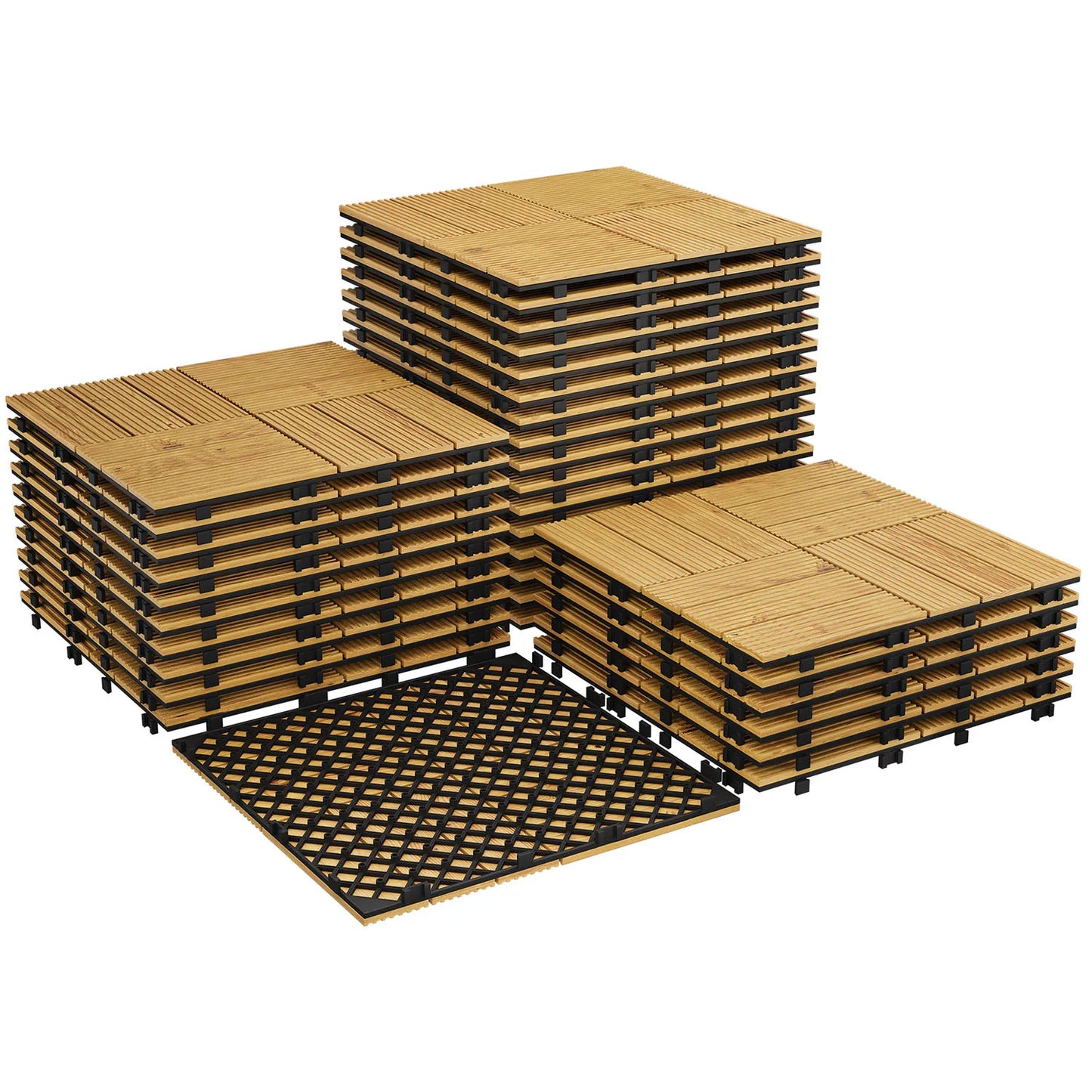 HiMISS Acacia Wood Deck Tiles For Patio And Outdoor Decor